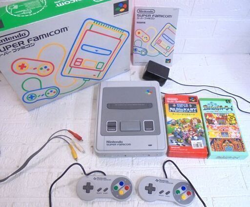 任天堂 スーパーファミコン SHVC-001 スーパーマリオカート他 ソフト2本付き 本体元箱 説明書付き SFC スーファミ 札幌市 白石区 東札幌