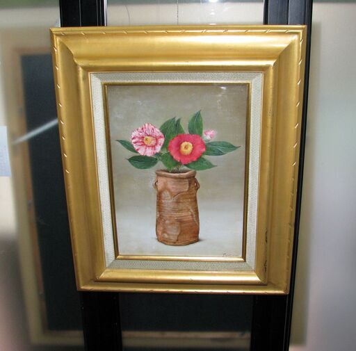 GW期間衝撃価格　戸嶋但「絞り椿」　4号油彩　超絶な写実絵画　百貨店御用達画家