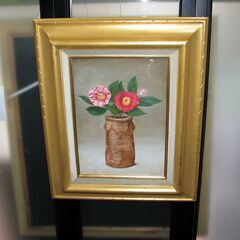 GW期間衝撃価格 戸嶋但「絞り椿」 4号油彩 超絶な写実絵画 百貨店