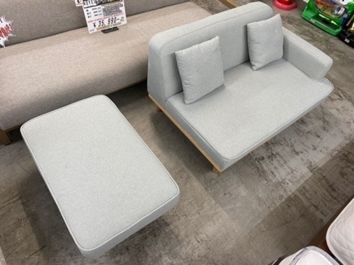 【愛品館 江戸川店 ソファ】ファブリックカウチ2Pソファ ID:156-019677-007