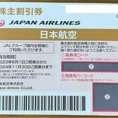 【5/18引渡し迄】日本航空　株主優待券