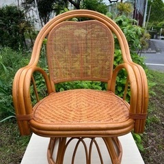 ラタン　籐製　回転椅子