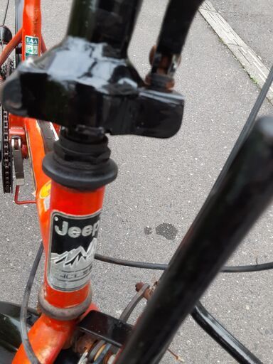 リサイクルショップどりーむ天保山店　No1153　自転車　オレンジ　ジープ　６段階ギア付き　折り畳み可能 リサイクルショップどりーむ天保山店 No1153 自転車 オレンジ ジープ