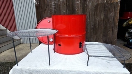 セールス価格‼️BBQコンロ　みどり　用途色々　焼却炉　ピザ釜ドラム缶　リメイク セールス価格‼️BBQコンロ みどり 用途色々 焼却炉 ピザ釜