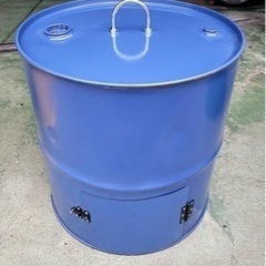 セールス価格‼️　BBQ コンロ　青色　用途色々　焼却炉　ピザ釜　ドラム缶　リメイク