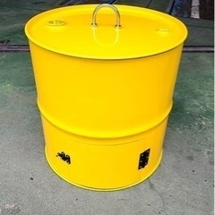 セールス価格‼️　BBQ コンロ　黄色　用途色々　焼却炉　ピザ釜　ドラム缶　リメイク