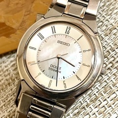 [1999年製:希少美品/稼働]SEIKO Dolce セイコードルチェ TITANIUM/フルチタン/シェル文字盤/腕時計