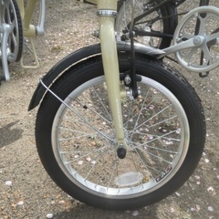 更新　新品同様折りたたみチャリ（キャプテンスタッグ）ベージュ17,000円。