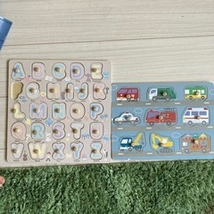 おもちゃ パズル 木製 アルファベット 車 幼児 知育玩具