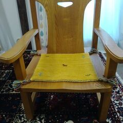 木製　椅子　アンティーク　ギャッベもお付けします！
