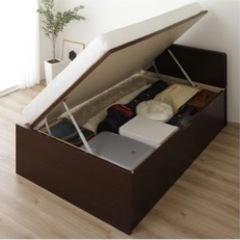 ガスシリンダー跳ね上げ収納付きベッド(セミダブル)