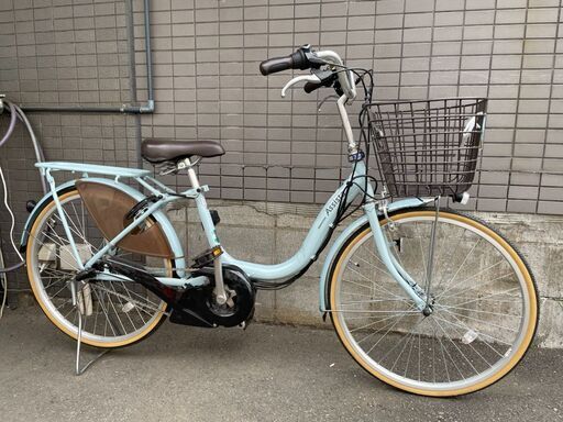 ブリジストン電動アシスト自転車　24インチ　バッテリー充電器あり　エメラルドグリーン　和光市　リサイクルショップ　GMW35