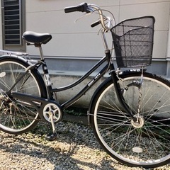 505、おしゃれママチャリ27インチ黒銀 505、おしゃれママチャリ27インチ黒銀