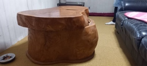 一枚物　テーブル 火 居酒屋 キャンプ 長火鉢 座卓 座敷 大和火鉢 天然木 無垢　自然木 アンティーク 生活雑貨 食器 和皿