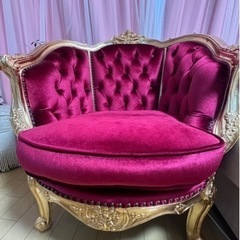 最終値下げ8/11まで　アンティーク　イタリー　ソファ　椅子　Sophia ソフィア　ロココ調　イタリア家具　姫　