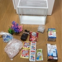 金魚水槽セット🐟乾電池式エアーポンプ(新品)付き