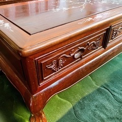 決まりました　本日購入500円引き　木製　ローテーブル　猫脚