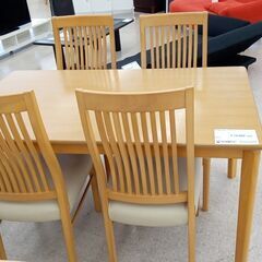 ☆ジモティ割あり☆ ニトリ 4人掛けダイニングセット ナチュラル H70×D80×