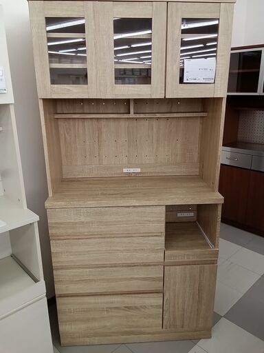 ★ジモティ割あり★  食器棚  ライトブラウン H183×D33×W90クリーニング済み TC276