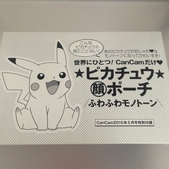 ピカチュウ 顔ポーチ　モノトーン　CanCam 付録 未開封　キ...