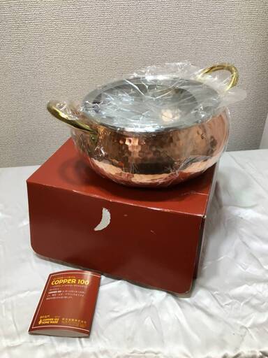 銅の名門　COPPER 100　HOME WARE　新光金属　２２ｃｍ　天ぷら鍋　銅