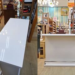 ニトリ バーカウンター パース2 横幅120cm 定価44900円 鏡面仕上げ 白