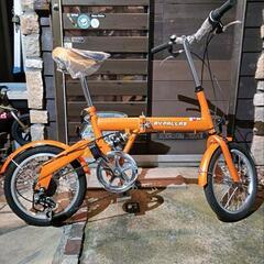 オレンジ 新古品 未使用 保管品 自転車 折りたたみ自転車 シマノ