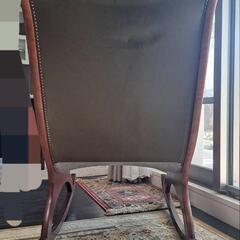 　アンティーク　革張りロッキングチェア