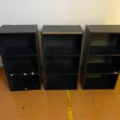 3段ボックス黒三つ