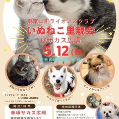 5月12日(日) 犬・猫の譲渡会「いぬねこ里親会 ＠赤坂サ…