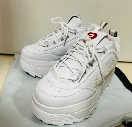 FILA 24.5cm フィラ DISRUPTOR II WEDGE HEART ディスラプター ウェッジ ハート WHITE/PINK ホワイト/ピンク スニーカー シューズ