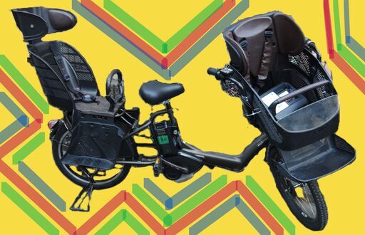 ｄ51️土日もお子様と土足のまま、いろいろなタイプの電動自転車のご試乗可能です。  ️電動自転車・リサイクル専門店　　ご試乗をしてから、ご購入できます。  ２０インチ、チャイルドシート、２人乗り、３人乗り、１人乗り電動自転車  バカ良心的な電動自転車屋１００日間・安心の無料点検・️無料交換保証サービス付き  後ろチャイルドシートを大きめのかごに変更のオプション無料です。  バッテリーは新品の９０％以上の性能です。  １回の充電で３０Ｋ