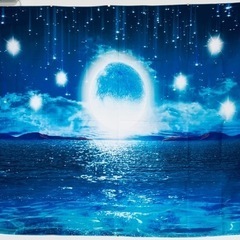 タペストリー　大型　海　月　星　夜空