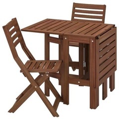IKEA 折りたたみテーブルとイス2脚セット APPLARO エ...
