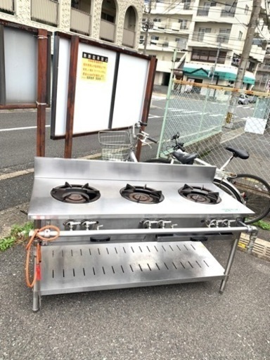 配送可能　保証付き 2017年製　LPガス用 J-TGT-150-3 タニコー コンロ 3口テーブル