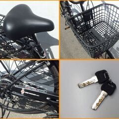 【自社配送は札幌市内限定】BEYOND/ビヨンド 軽快自転車 27インチ 6段変速 ブラック ママチャリ シティサイクル 動作OK 中古美品【USED】