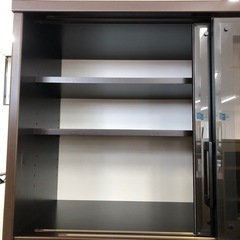 松田家具レンジボードスライド扉ダークブラウン【トレファク堺福田店】