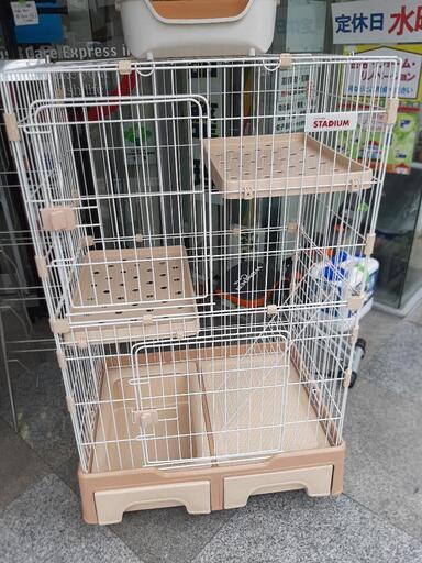 【引取先決まりました！】 美品!! キャットサークル 大型 キャットゲージ 猫 ゲージ キャスター付 キャットケージ 2段 ペットゲージ お店までご来店をお待ちしております！