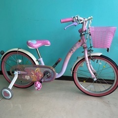 プリンセスディズニー自転車　女児用18インチ　補助輪付き