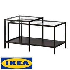 家具 ローテーブル 
IKEA VITTSJO ガラス ネストテーブル
