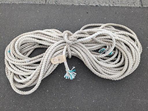 中古★ロープ★直径20mm✕長さ50m★綱★綿ロープ
