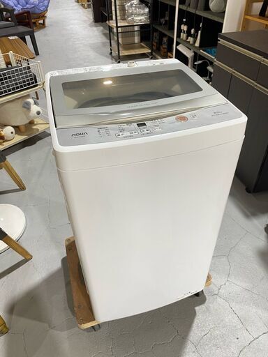 ★AQUA アクア★ 洗濯機 AQW-S5M 2022年 5.0kg ガラストップ 単身 一人暮らし 学生 シンプル コンパクト