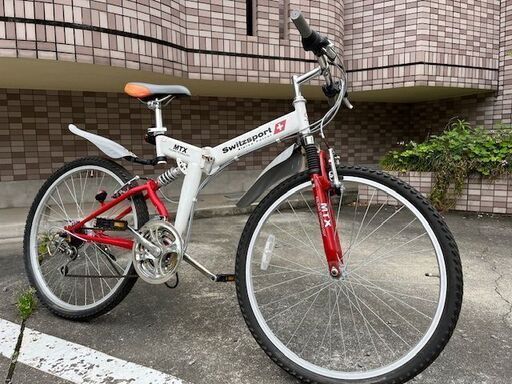 美車！26インチ　折りたたみ　マウンテンバイク　Switzsport　ホワイト3×6