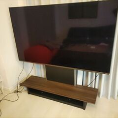 テレビスタンド　65インチで使用　ブラック　ブラウン　テレビ台　テレビボード　ウォルナット