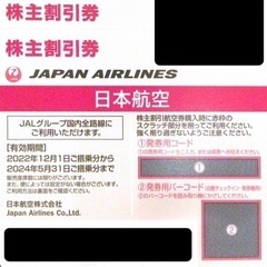 JAL 株主優待券 2枚 有効期限 2024年05月31日