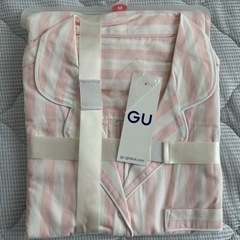 新品 GU 半袖 レディース ピンク ストライプパジャマ M