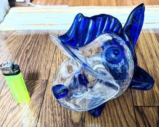 沖縄　琉球ガラス　金魚　灰皿　 置物　オブジェ　小物入れ　インテリア