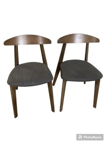 ② IKEA イケア HANSOLA/ハンソーラ 2脚セット　チェア ブラウン チャコール　ダイニングチェア 椅子