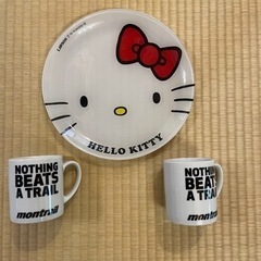 【お話し中】キティちゃん大皿、マグカップ2個、ランチボックス