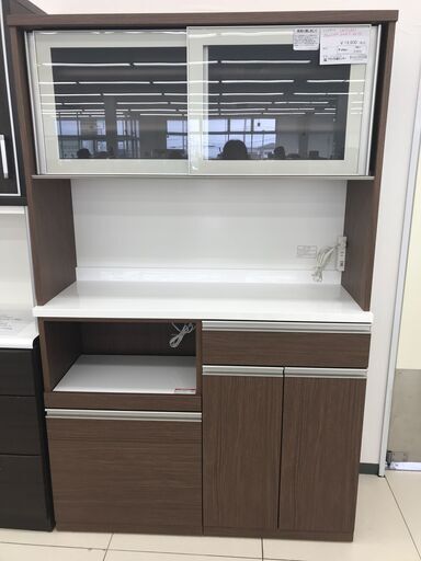 ★ジモティ割あり★ NITORI レンジボード ナチュラルブラウン H191×D41.5×W120.5 クリーニング済み HJ2978